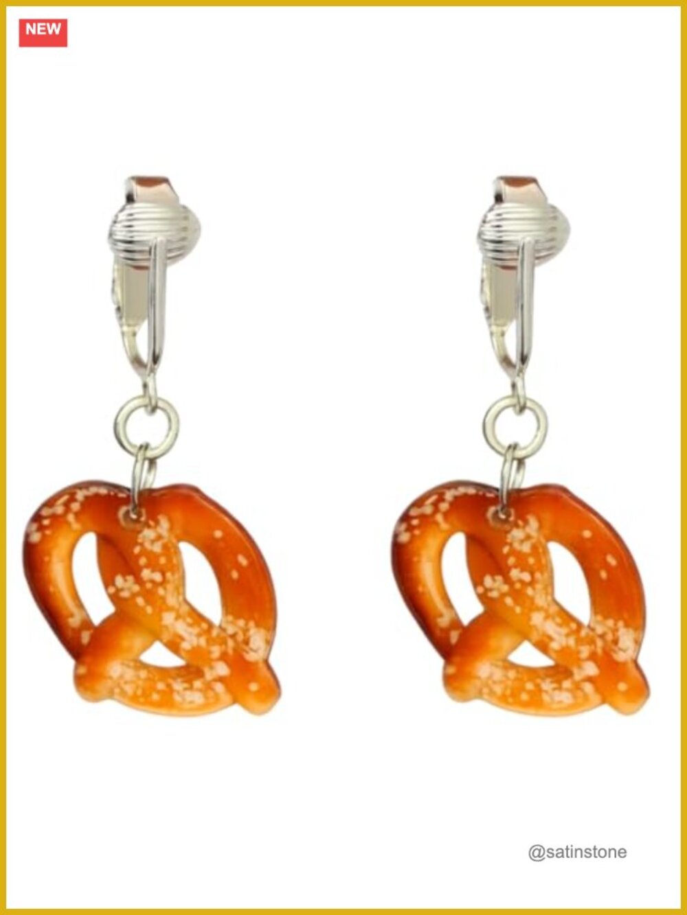 Silver Tone Clip On Dangling Earrings Oktoberfest Style - Non Pierced